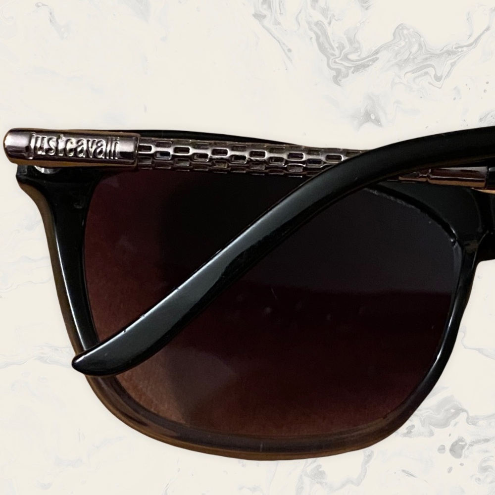 Just Cavalli JC629S Sunglasses Black/ Crystal / Gradient Smoke Gold Color - Picture 2 of 8